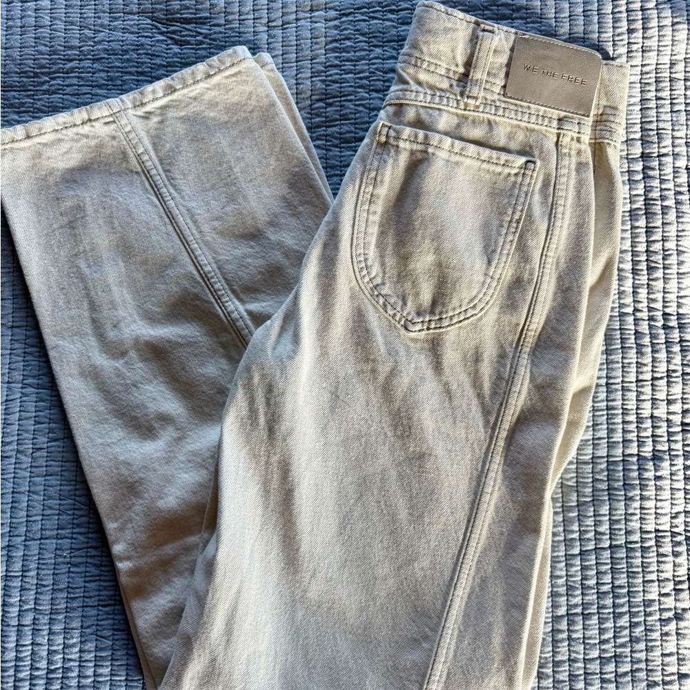 Free People Women 26 Cream Straight Aster We The Free OB2171898 NWT